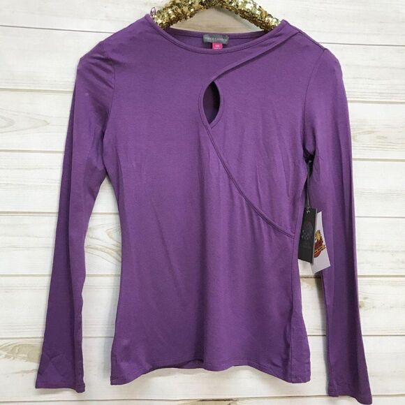 Size XXS Vince Camuto Purple Keyhole Top - Picture 1 of 1
